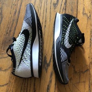 Nike flyknit racer in black and white